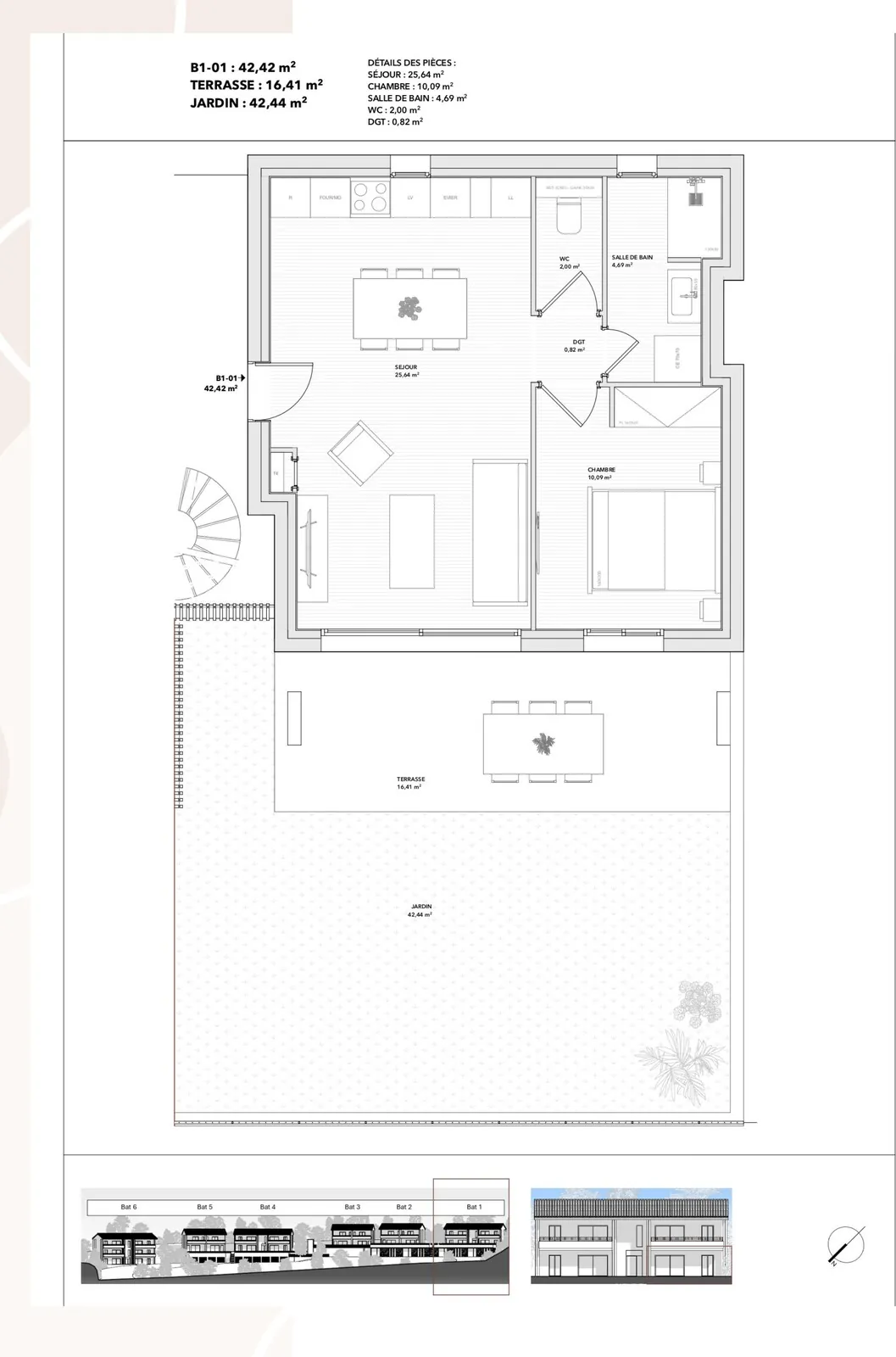 Plan B1-01 — 42,42 m²